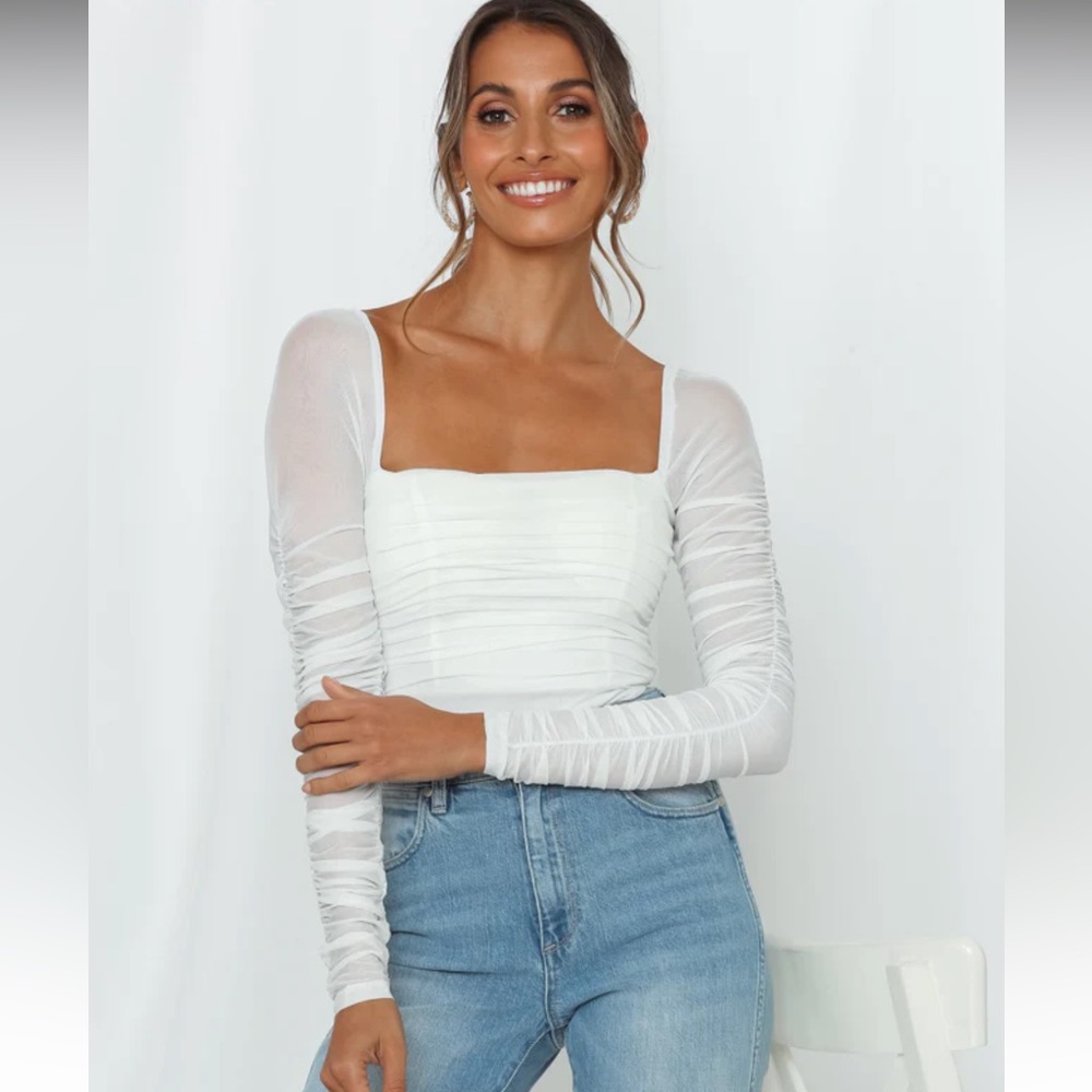 HELLO MOLLY DEVIL EYE BODYSUIT WHITE